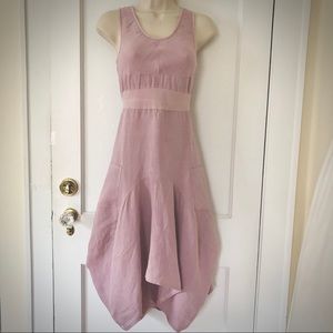 Neiman Marcus Dust Pink Linen Bohemian Dress